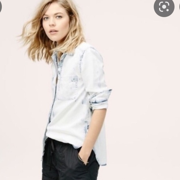 LOU & GREY FADED DENIM BUTTON DOWN - Picture 1 of 6